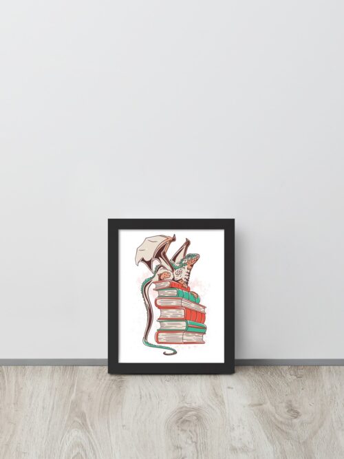 Dragon on Books Poster